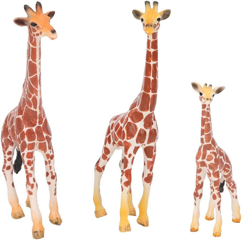 3 Stück Imitation Giraffen Familie Tierfiguren Kinder Wildtiere Kognitives Lernspielzeug für Büro- o