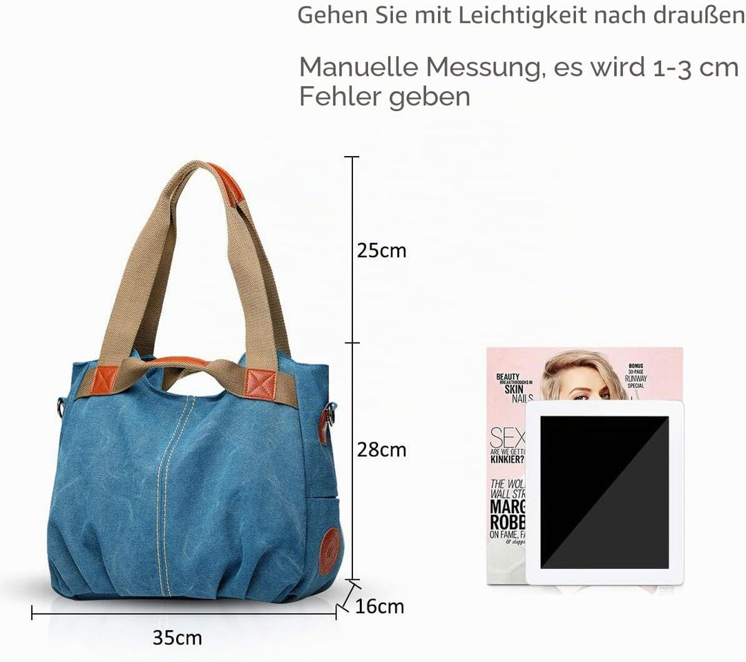 NICOLE &amp; DORIS Canvas Tasche Damen Tragetaschen für Damen Schultertaschen Umhängetasche Leinwand Han