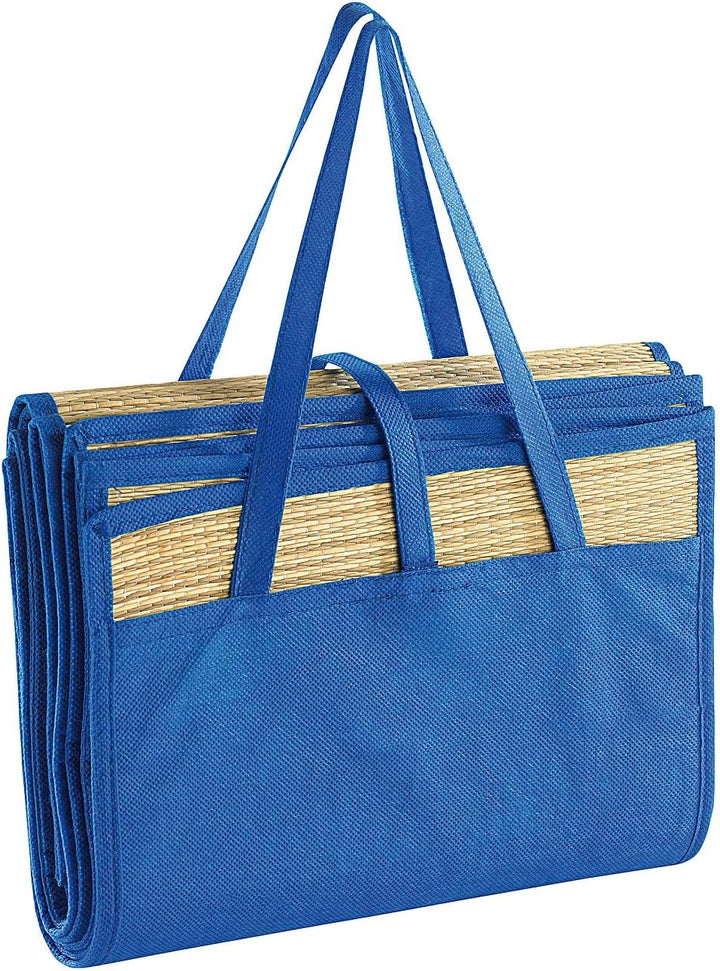 Bastmatten: 3er-Set Faltbare Bast-Strandmatten mit Tragegriffen, 180 x 90 cm (Badematte Bast, kompak