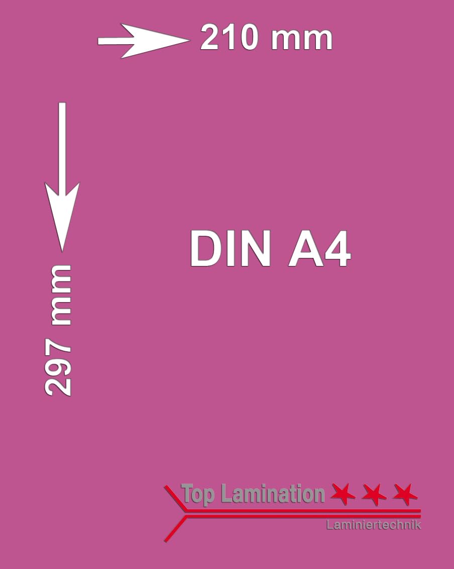 Top Lamination 100 Blatt himbeer 120 g/m² A4 (210x297mm) Tonpapier bedruckbar Premium Farbpapier, 10