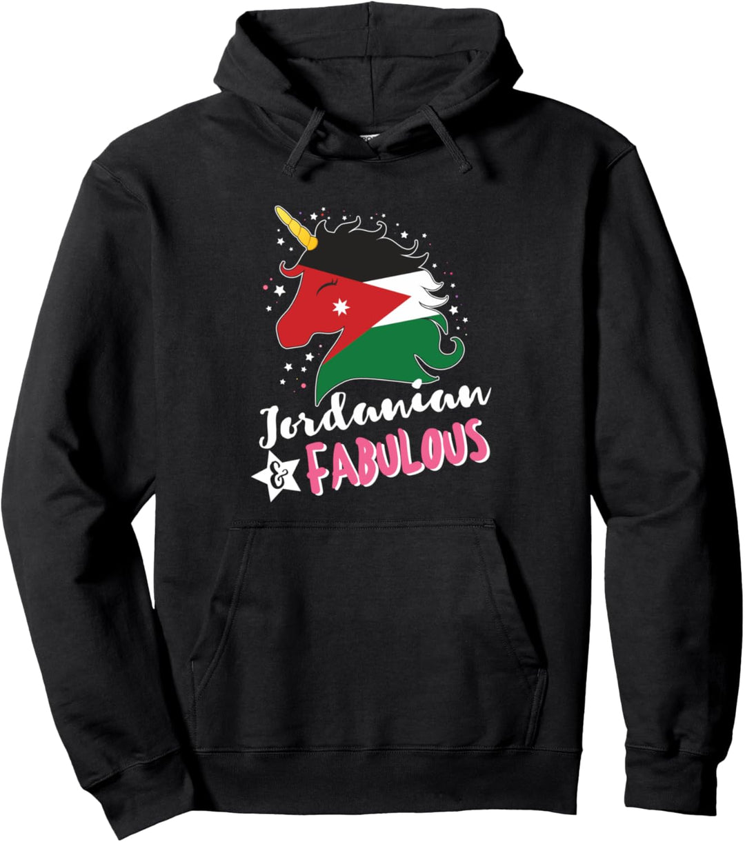 Jordanisches Einhorn Jordanische Flagge Pullover Hoodie