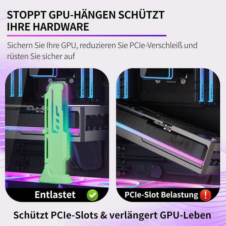 X7 ARGB Grafikkarten-Halterung, 5V-3-Pin, 60–163 mm, Weiss