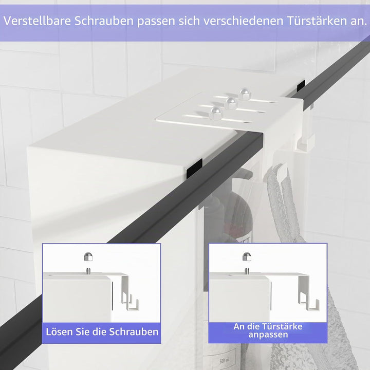 Duschablage zum Hängen, 3. Stock Duschablage 0hne Bohren Mattweiss, Badezimmer Organizer mit 4 Saugn