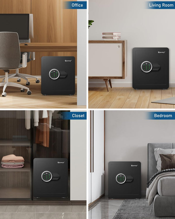 kavey 42L Safe Tresor, Möbeltresore mit digitalem Tastenfeld und dualem Alarmsystem, Geldkoffer mit