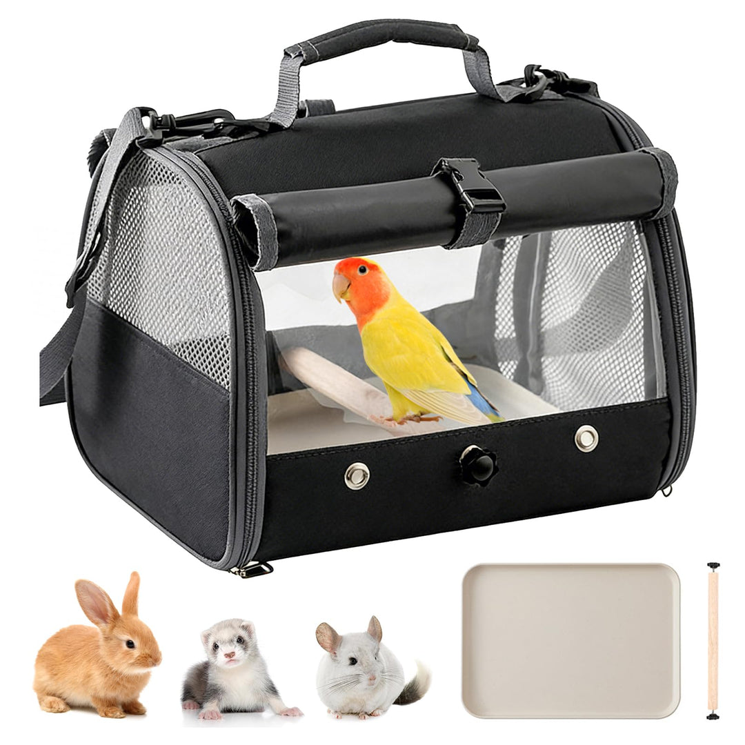 Tragetasche Für Papageien, Meerschweinchen-Tragetasche Mit Stehsitz Und Tablett, Transportbox Kaninc