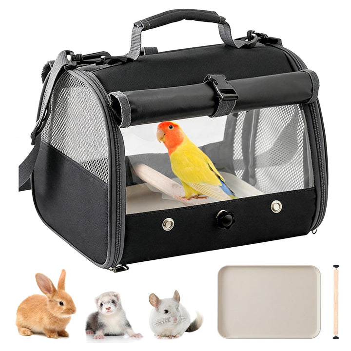 Tragetasche Für Papageien, Meerschweinchen-Tragetasche Mit Stehsitz Und Tablett, Transportbox Kaninc
