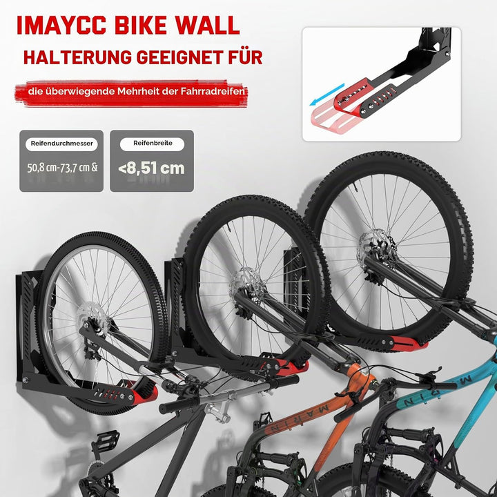 IMAYCC Schwenkbare Fahrrad Wandhalterung, Fahrradhalterung Wand ohne schweres Heben, platzsparender