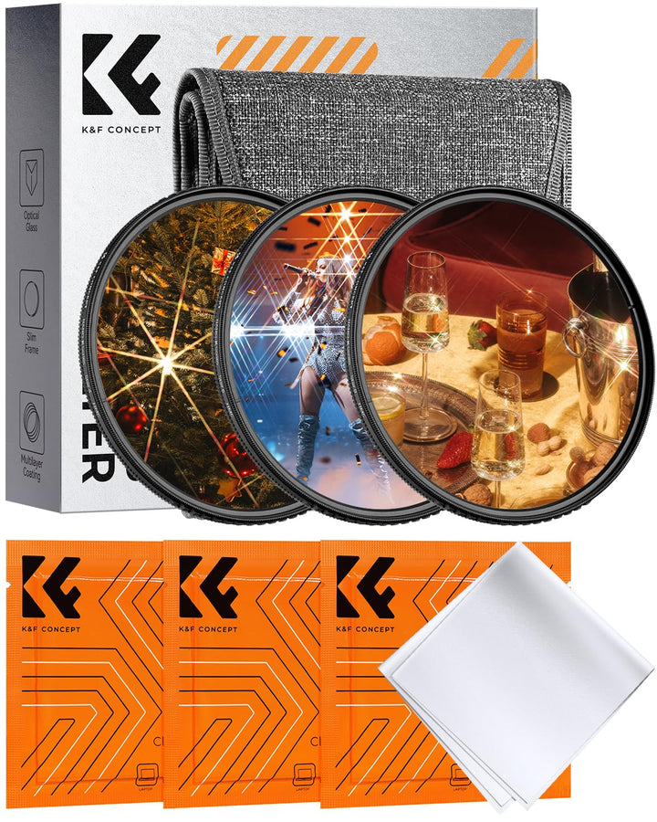 K&amp;F Concept Nano K-Serie 77mm Sternfilter 4 Punkte, 6 Punkte, 8 Punkte für Sternenlichteffekte, 77mm