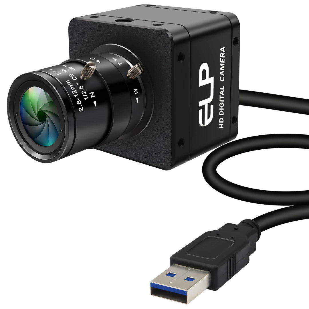 ELP Global Shutter Farbkamera mit USB 3.0, 120/200 FPS Ultrahohe Bildrate, Webcam, 1200P 2,8–12 mm 4