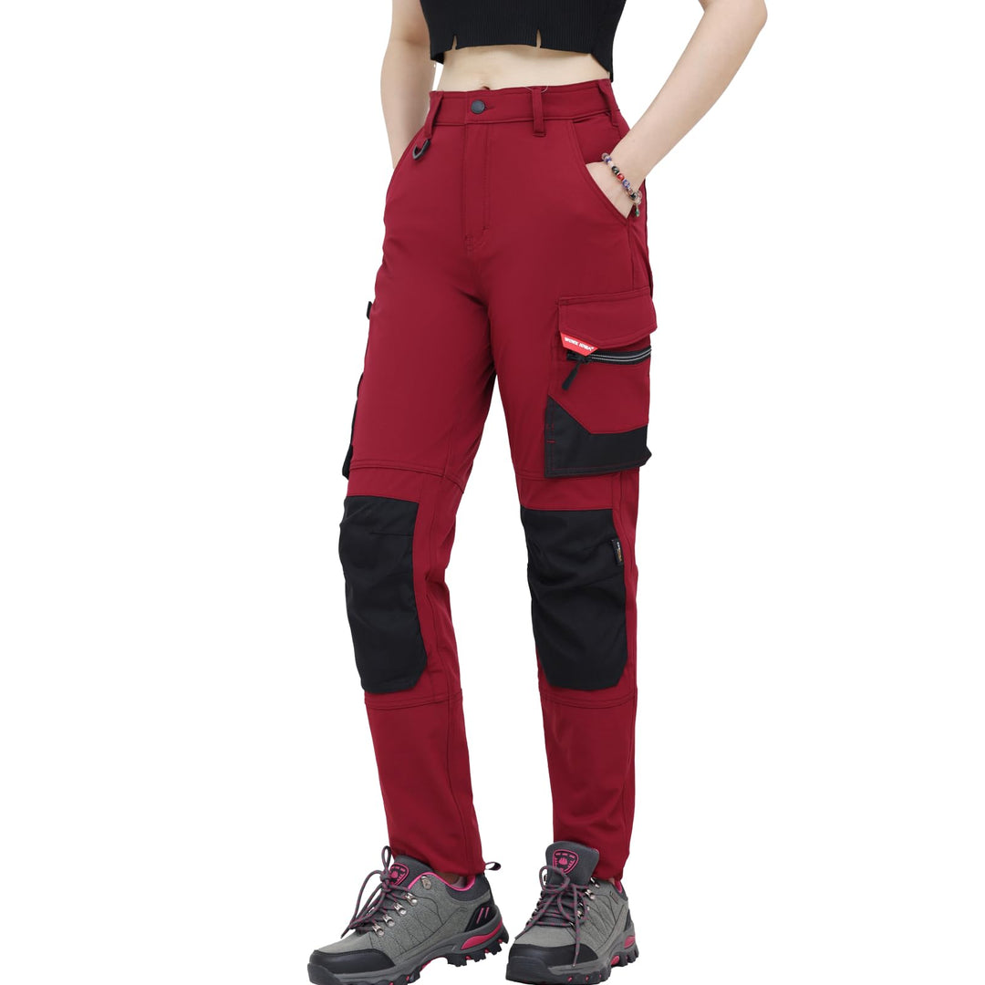 WORK IDEA Damen Slim-Fit Stretch Arbeitshose mit Cordura-Kniepolstern: Strapazierfähige Eleganz für
