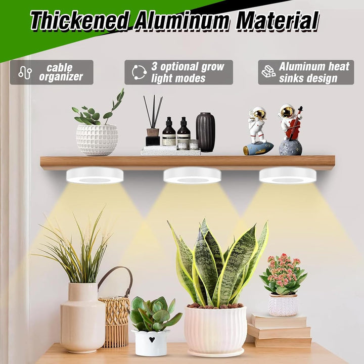 4 Stück Pflanzenlampe Led Vollspektrum, Pflanzenlicht mit Auto Timer 3 Farben 10 Helligkeiten, LED P