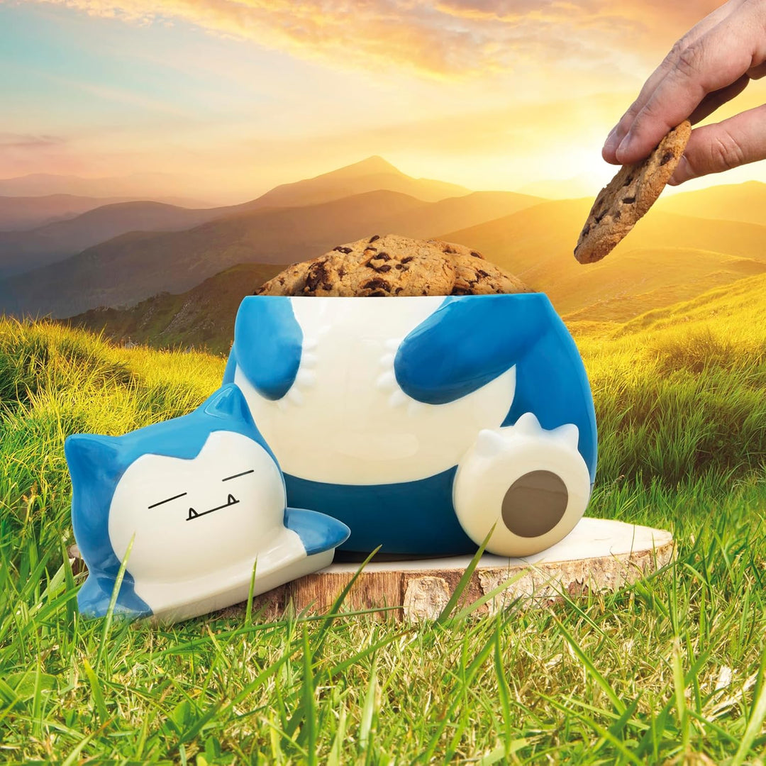 ABYSTYLE Pokémon Snorlax - Keksdose aus Keramik, 18 x 13,5 x 15,5 cm, Küchendekoration, luftdichter