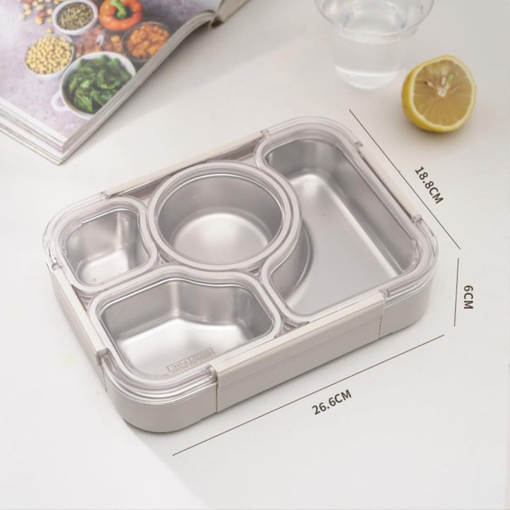 Brotdose Metall mit Trennfächern - Frühstückbox und Essensbox aus Edelstahl 304 1000 ml für Schule,
