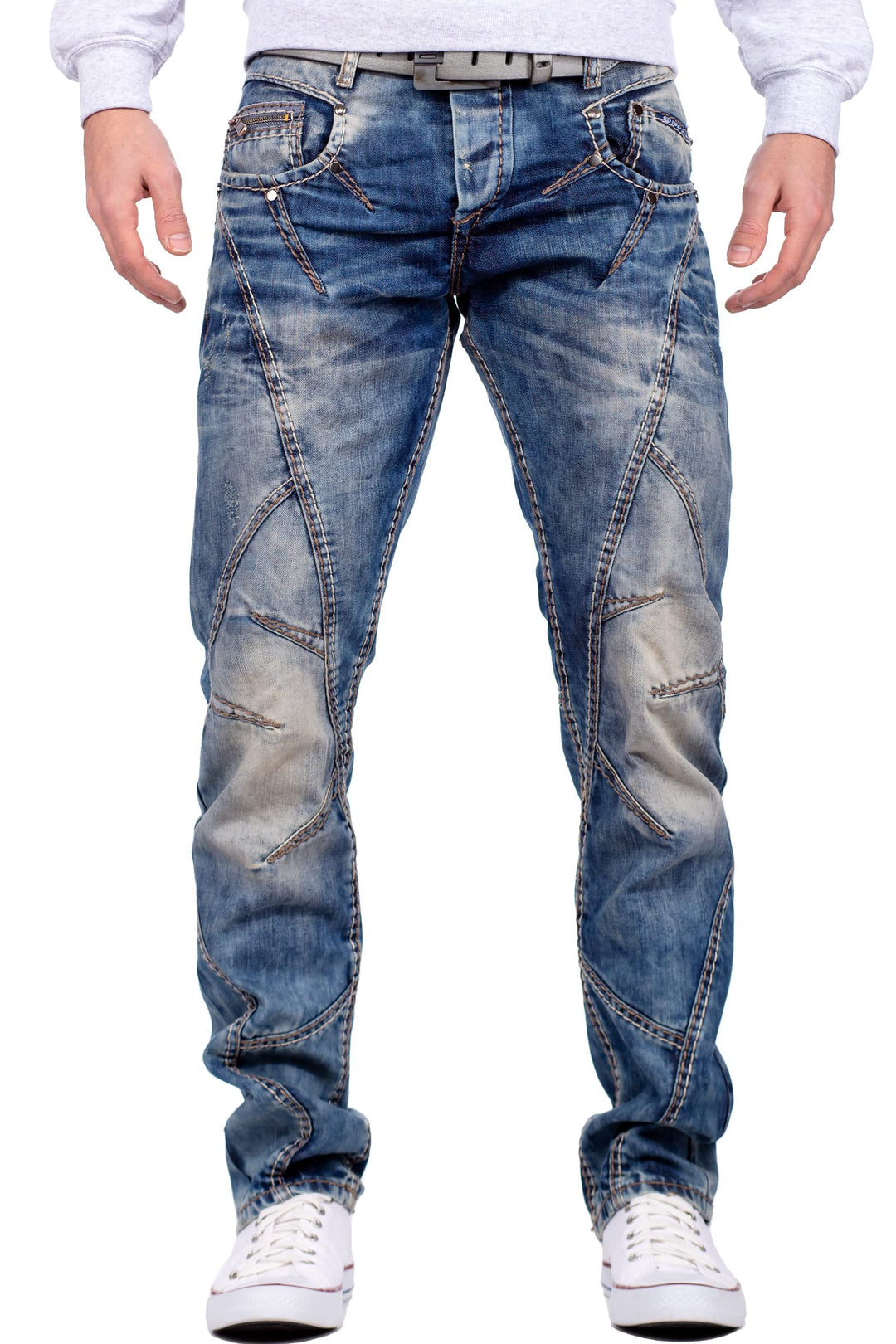 Cipo &amp; Baxx Herren Jeans – Stylische Regular-Fit Denim mit Stone-Washed-Design, Used-Look &amp; markante