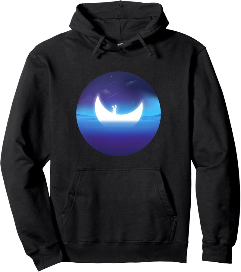 Welpe auf Mond Pullover Hoodie