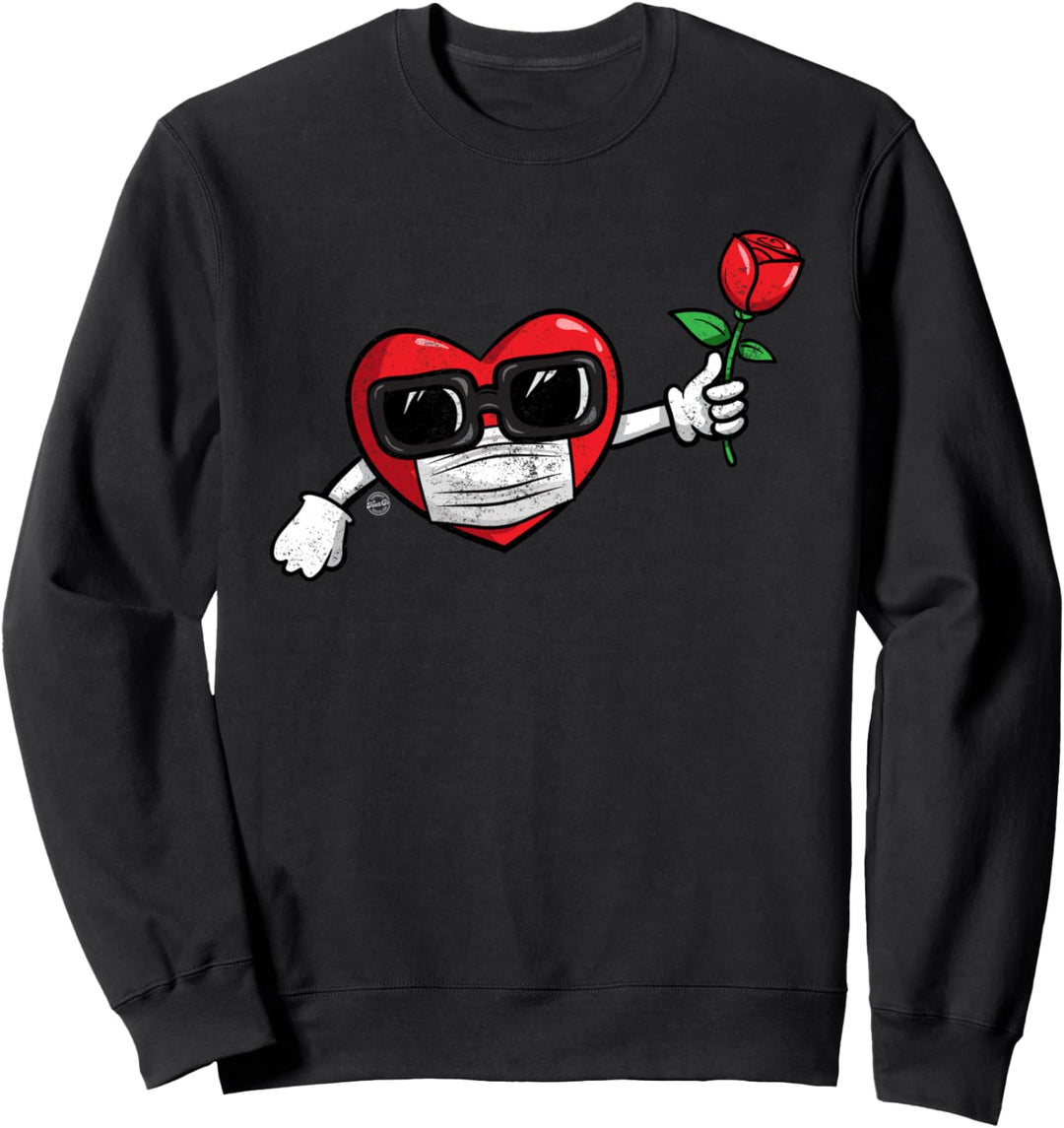 Heart w/ Face Mask Funny Valentine's Day 2021 Gift Graphic Sweatshirt