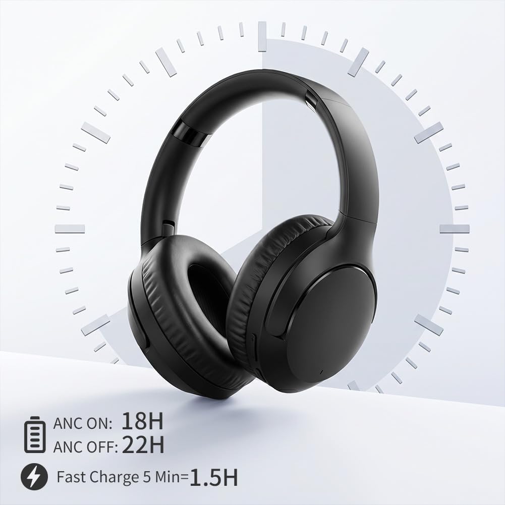 Kopfhörer Kabellos Bluetooth Over Ear, Active Noise Cancelling Kopfhörer, Bluetooth 5.4, Hi-Res Soun