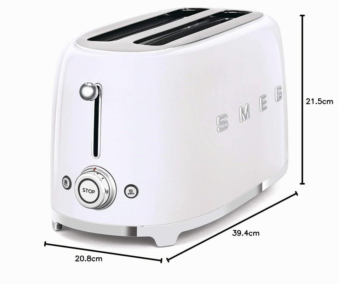 Smeg TSF02WHEU Toaster weiss, Metall, Weiss