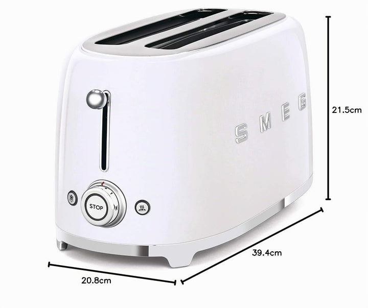 Smeg TSF02WHEU Toaster weiss, Metall, Weiss