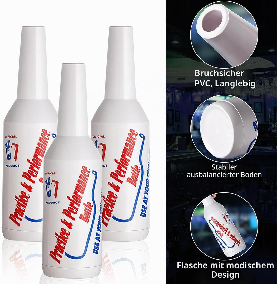 SuproBarware Flair Bottle 3er-Set – Cocktail-Shaker, Trainingsflasche, Flair Barkeeper-Übungs- und L