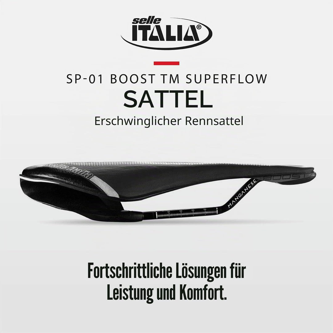 Selle Italia Unisex – Erwachsene Sp01 Boost Tm Superflow Sattel S Schwarz, S Schwarz