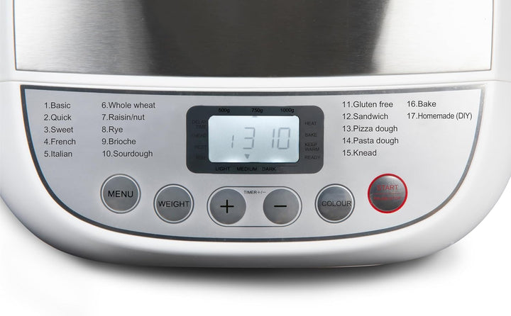 DOMO B3976 Brotbackautomat 500-750-1000gr - 17 Programme - inkl. glutenfreiem Programm - mit Timer -