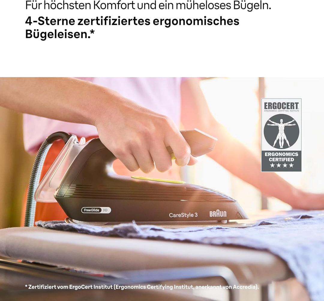 Braun CareStyle 3 IS3257BK, Dampfbügelstation Mit FreeGlide 3D Technologie, 125 g/min Dampf, Schnell