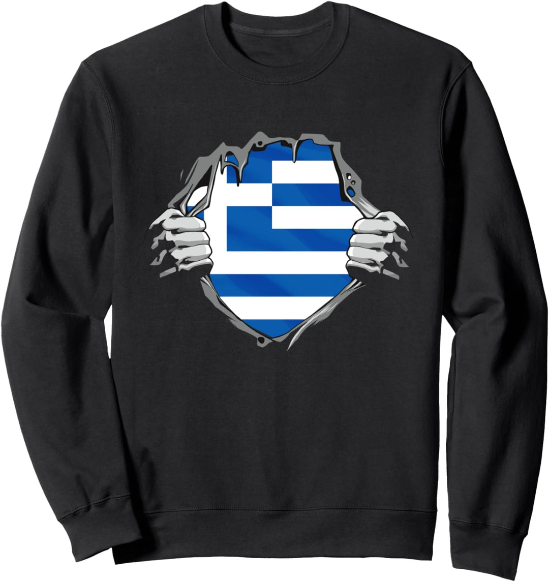 Griechische Flagge Kreta Griechenland Sweatshirt