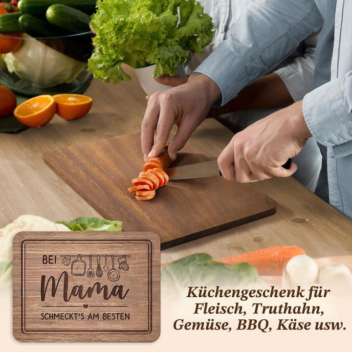 Mama Geschenk, Schneidebrett aus Holz Geburtstagsgeschenk für Mama, Holzschneidebrett aus Massiver A