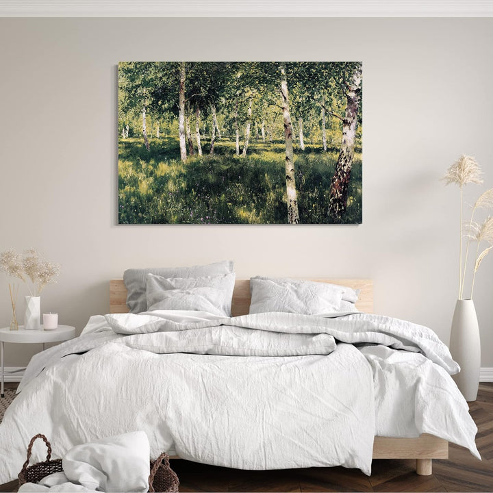 Printed Paintings Leinwand (60x40cm): Issac Levitan - Der Birkenwald 60x40 cm, 60x40 cm