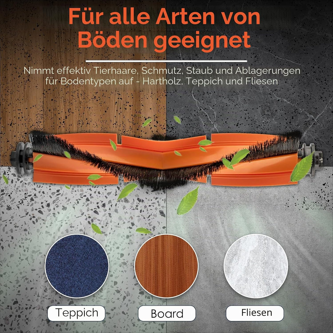 (2 Stück) X20+ Ersatz rollenbürsten kompatibel mit Xiaomi X20+/ X20 Plus/ 1S/ S20 plus/ S20+/ X10+/