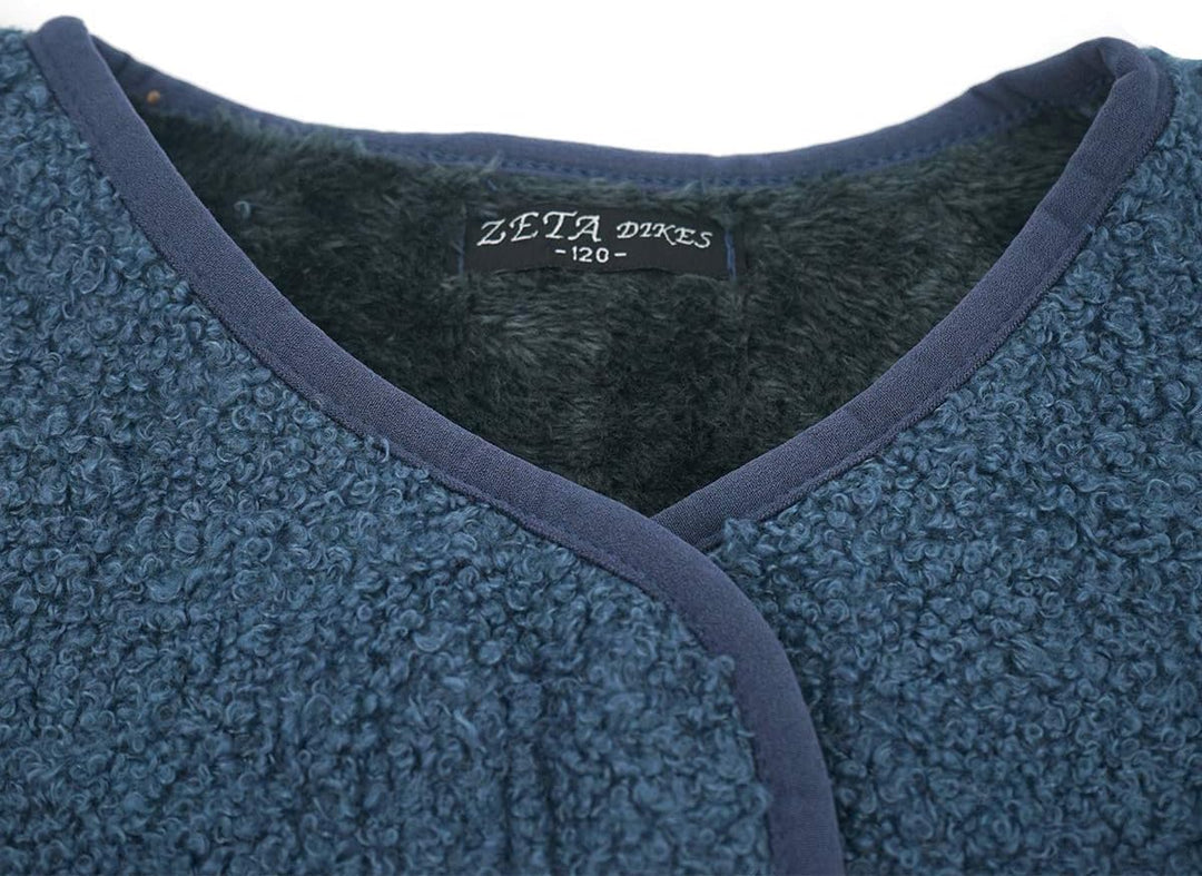 Happy Cherry Jungen Mädchen Fleece-Weste Flauschig Atmungsaktive Outdoor 120 Blau-bb, 120 Blau-bb