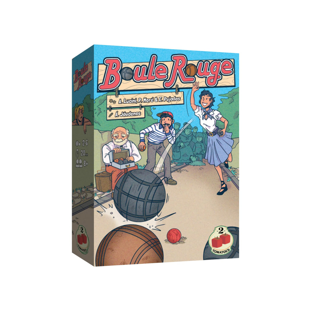 2Tomatoes Games | Boule Rouge | Brettspiel für Teams | Würfel werfen | Über Ihre Bälle zum Boliche!