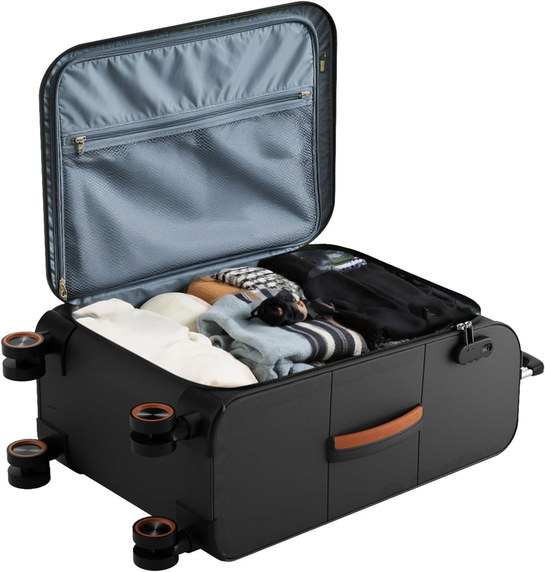 Weichschalen Handgepäck Koffer klein 55x35x23cm - Stoff Koffer Trolley - Leicht Reisekoffer mit 4 Ro