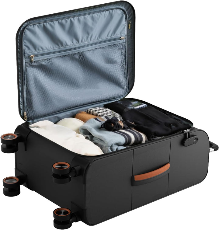 Weichschalen Handgepäck Koffer klein 55x35x23cm - Stoff Koffer Trolley - Leicht Reisekoffer mit 4 Ro