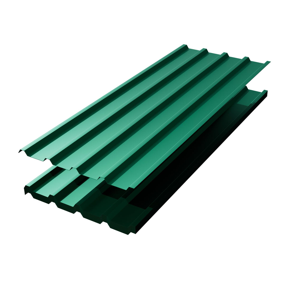 Aufun 12x Wellplatten Trapezblech Verzinkter Stahl 129.5cm x 45cm = 6.99 m² - Dachblech für Geräteha