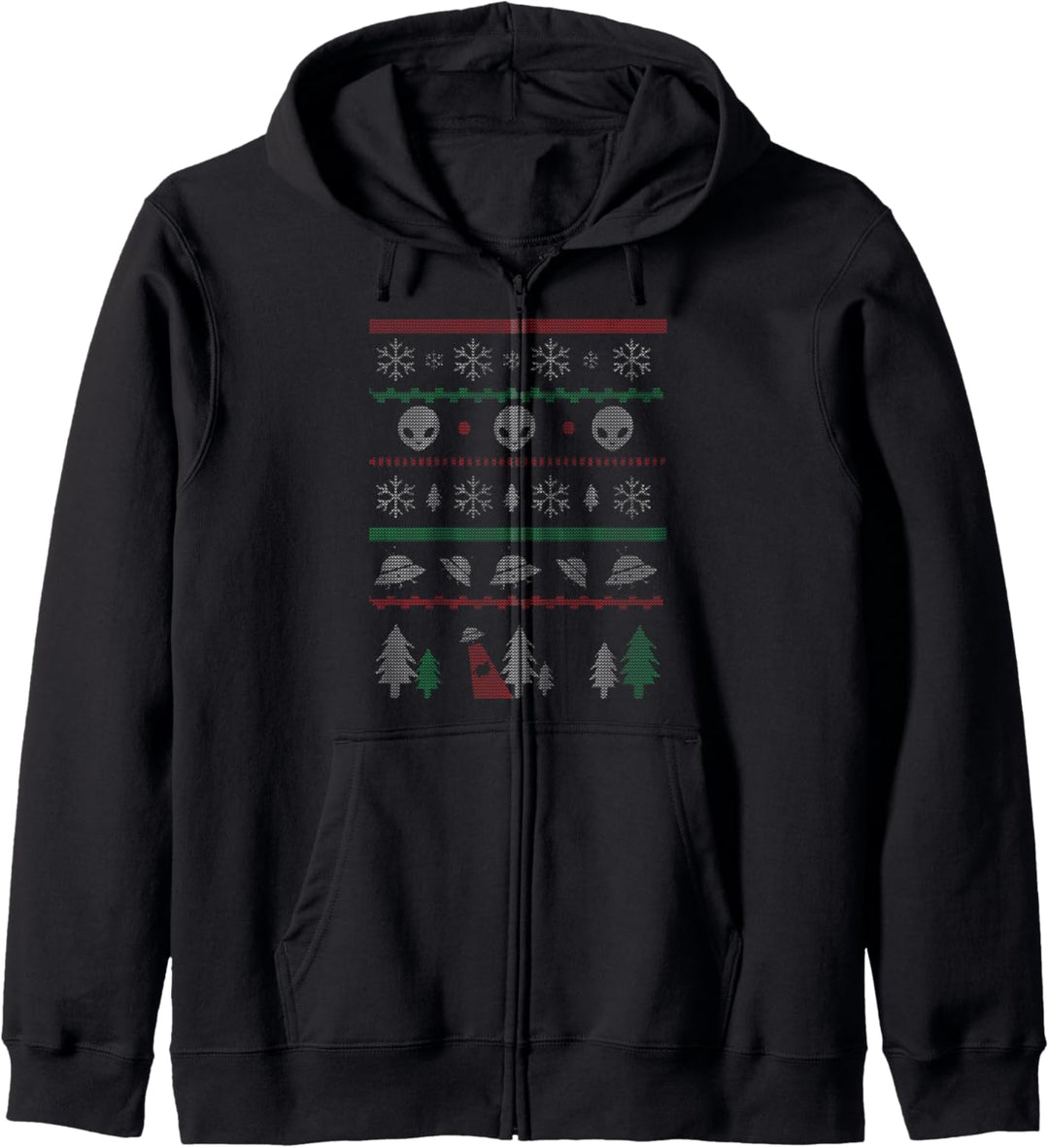 Weihnachts-Shirt Lustig Ugly Christmas Alien Sweater Kapuzenjacke