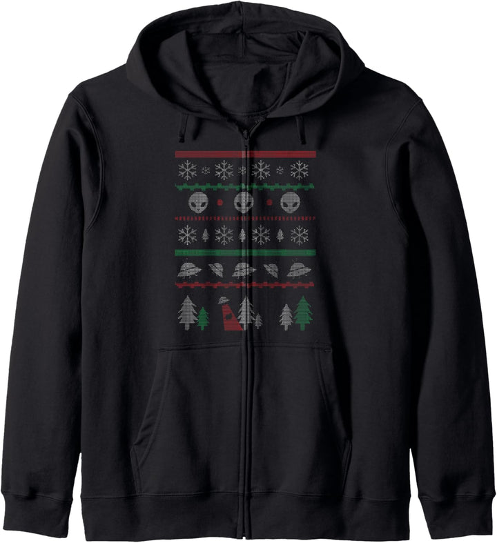 Weihnachts-Shirt Lustig Ugly Christmas Alien Sweater Kapuzenjacke