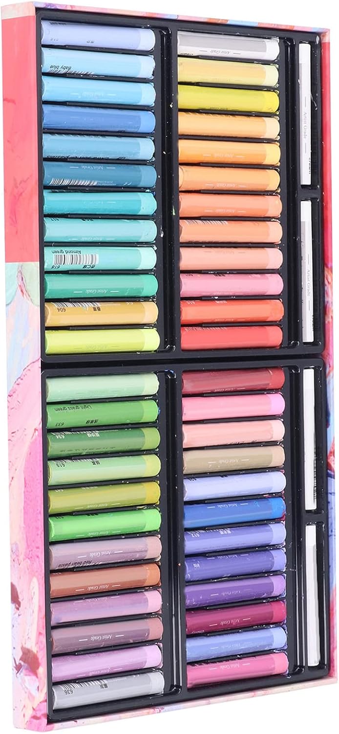 Qcwwy Öl-Pastell-Set, 52 Stück Super Weiches Öl-Pastell-Set Gemischtes Öl-Pigment-Wachs-Pastell-Kuns