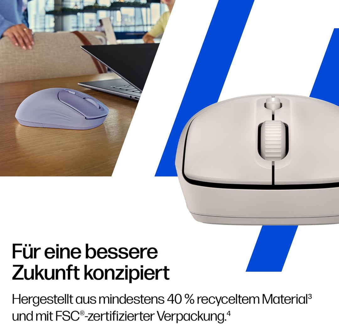 HP 400 Duale kabellose Maus, Bluetooth und USB, 2,4 GHz, 24 Monate Akku, leise Klicks, weiche Haptik