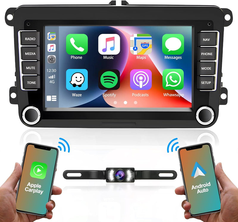 Hikity Doppel Din Android Autoradio für VW Tiguan Golf 6 Golf 5 Polo 6R Passat B6 mit Navi Wireless