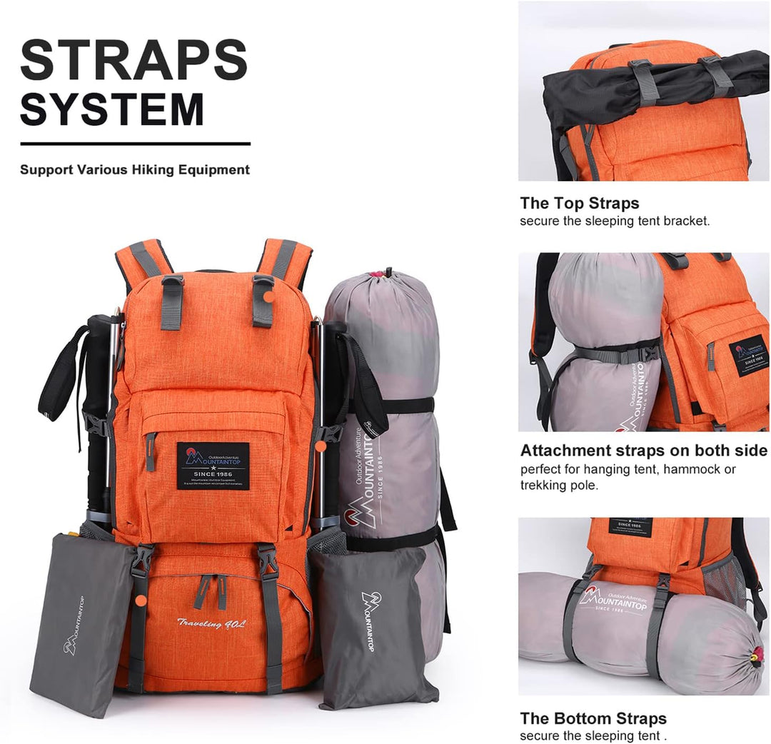 MOUNTAINTOP 40L Wanderrucksack Herren Damen Trekkingrucksack Backpacker Reiserucksack Outdoor Campin
