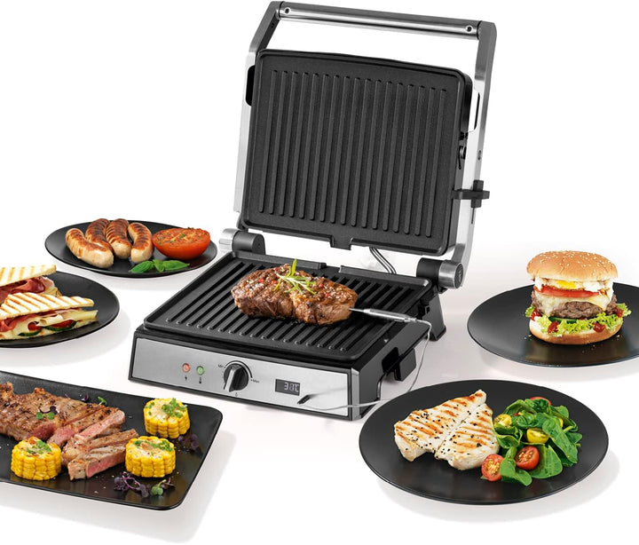 GOURMETmaxx Kontakt-Grill | Sandwichtoaster | Fettarmes Grillen | Fisch, Steaks, Burger, Paninis ode