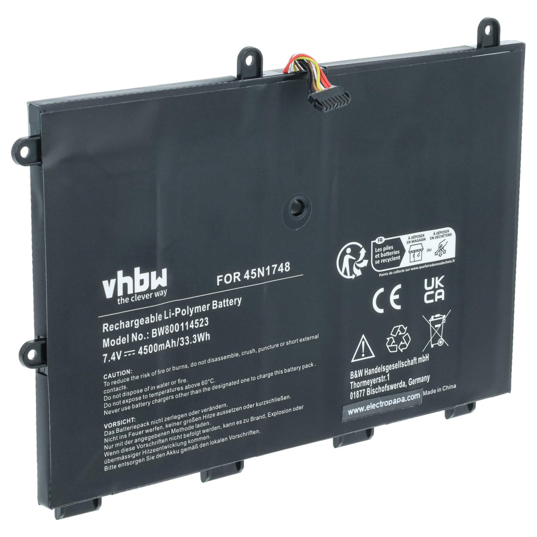 vhbw Akku kompatibel mit Lenovo ThinkPad 11e (20DA-A0009AU), 11e (20DA-A000AAU) Notebook (4500mAh, 7