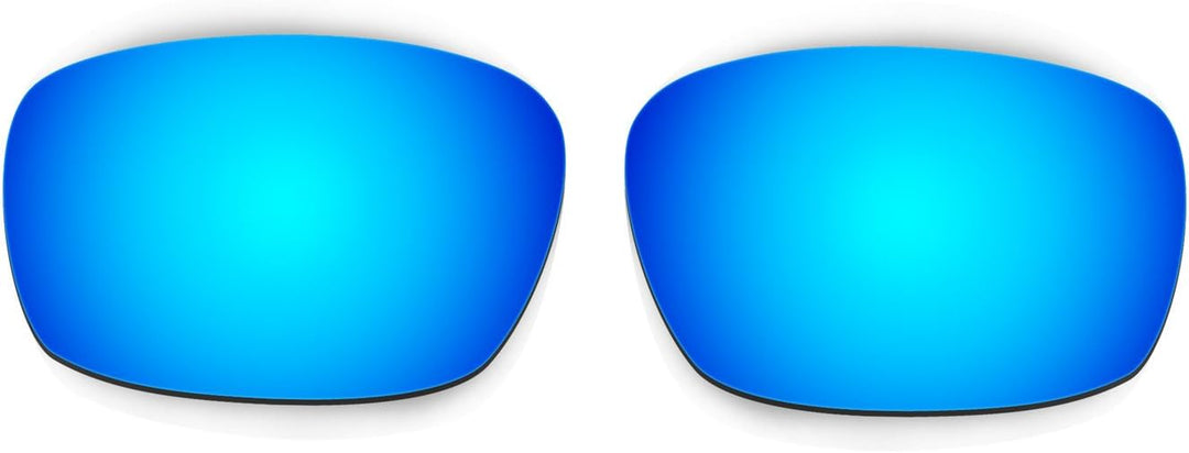 HKUCO Blue/Titanium Polarized Replacement Lenses plus Yellow Earsocks Rubber Kit For Oakley Racing J