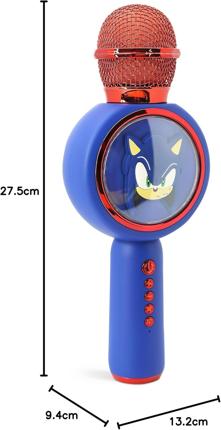 Sonic The Hedgehog Karaoke-Mikrofon mit kabellosem Lautsprecher und LED-Leuchten