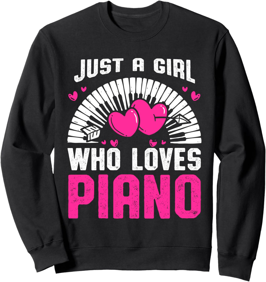 Keyboard Komponist I Love Piano Herz Musik Tochter Klavier Sweatshirt