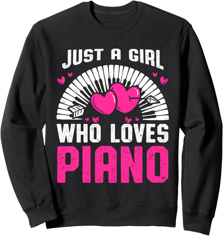 Keyboard Komponist I Love Piano Herz Musik Tochter Klavier Sweatshirt