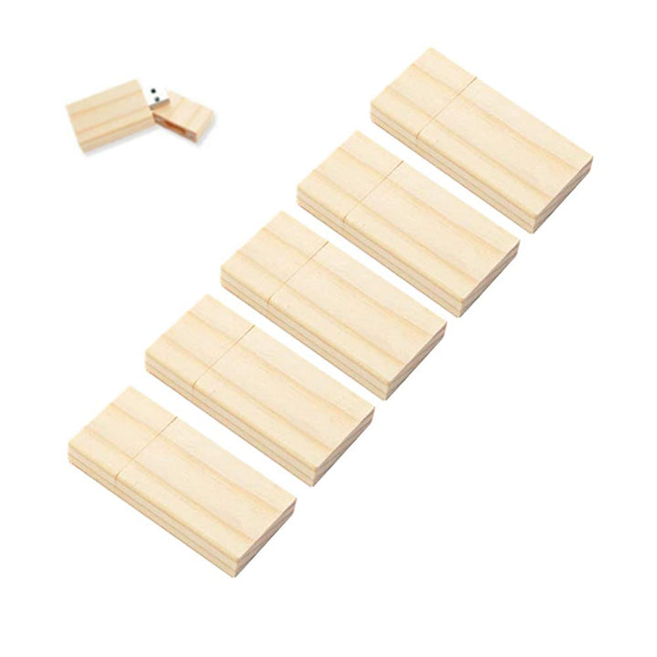 Anloter USB-Speicherstick, 8 GB, USB 3.0, Walnussholz, für Datum, High Speed 3.0, 8 GB / 3.0, 5 Stüc