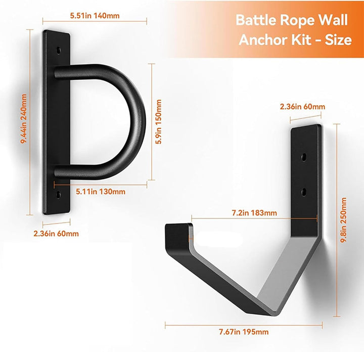 Battle Rope Wall Holder, Heavy-Duty Steel Exercise Rope Storage, Sturdy Workout Bracket, Multipurpos
